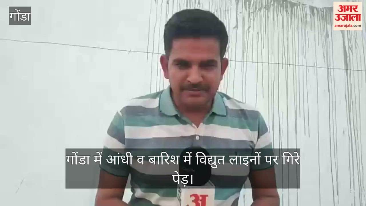 Video: गोंडा में आंधी व बारिश में विद्युत लाइनों पर गिरे पेड़, कई इलाके की बिजली गुल