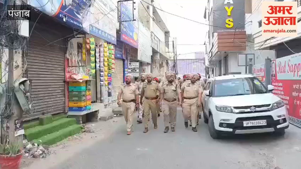 Moga Police Conducts Flag March Ahead of Municipal Corporation and Nagar Panchayat Elections in Punjab