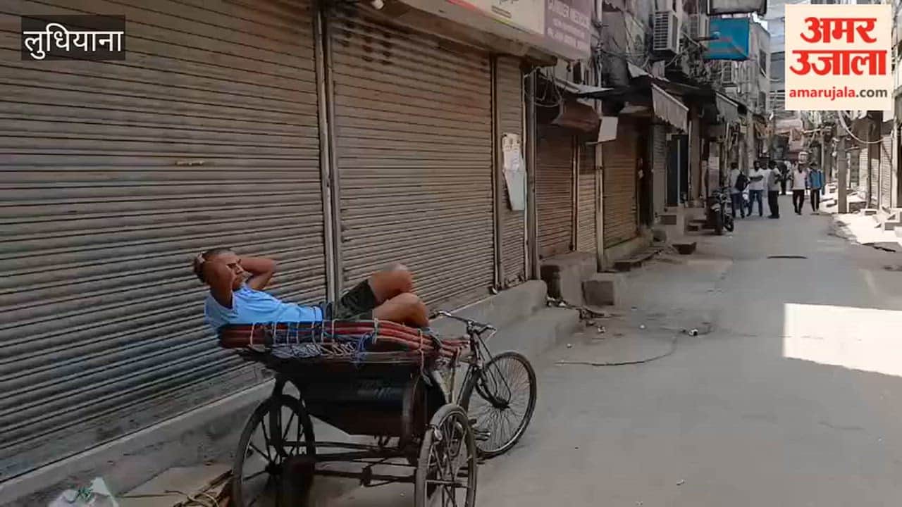 A closed wholesale shop in Ludhiana during the nationwide shutdown.