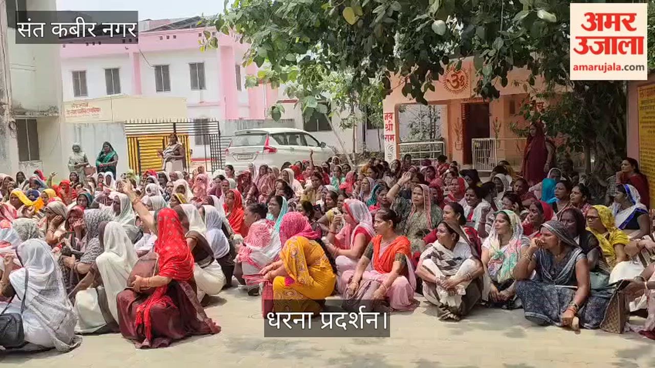Asha workers staged a sit-in at the CMO office premises.