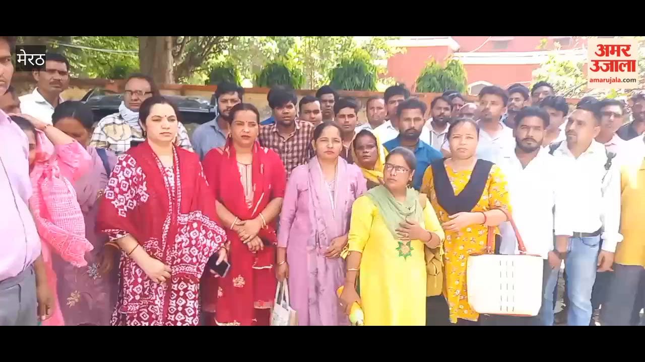 Meerut: Contract Workers Protest at CMO Office Over Termination and Pending Salaries