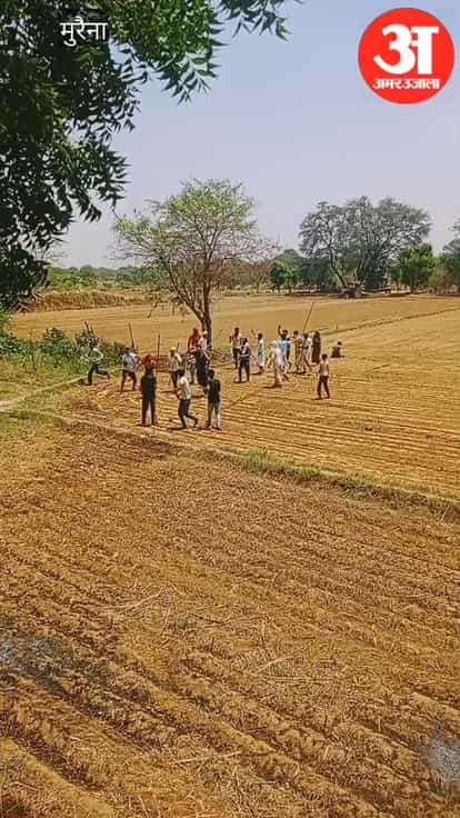 A bloody fight broke out over an electric wire lying in a field with several injured being attacked with stick