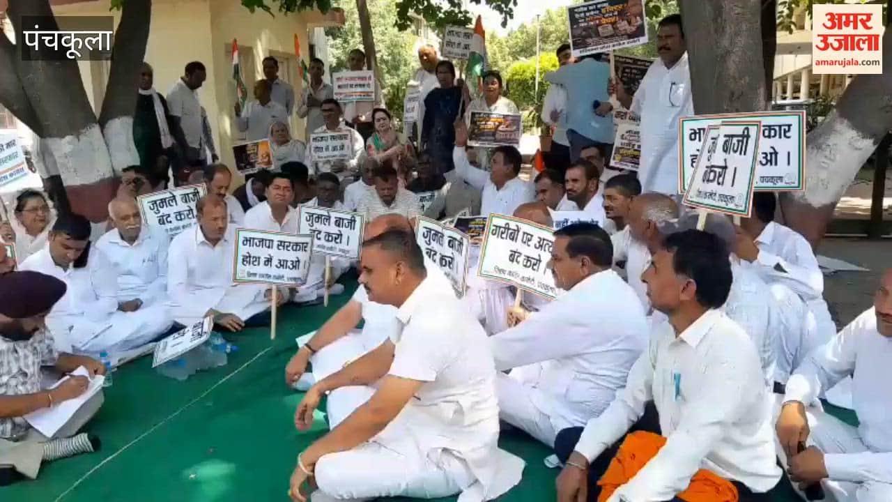 Congress Stages Protest Outside Panchkula DC Office Against Inflation and Paper Leaks