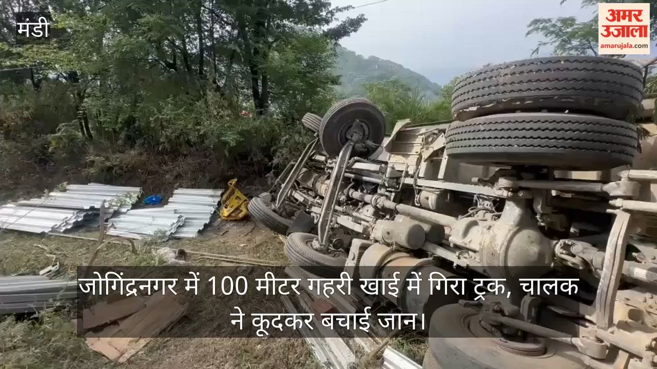 Truck Plunges into 100-Meter-Deep Gorge in Jogindernagar; Driver Saves Life by Jumping Ou