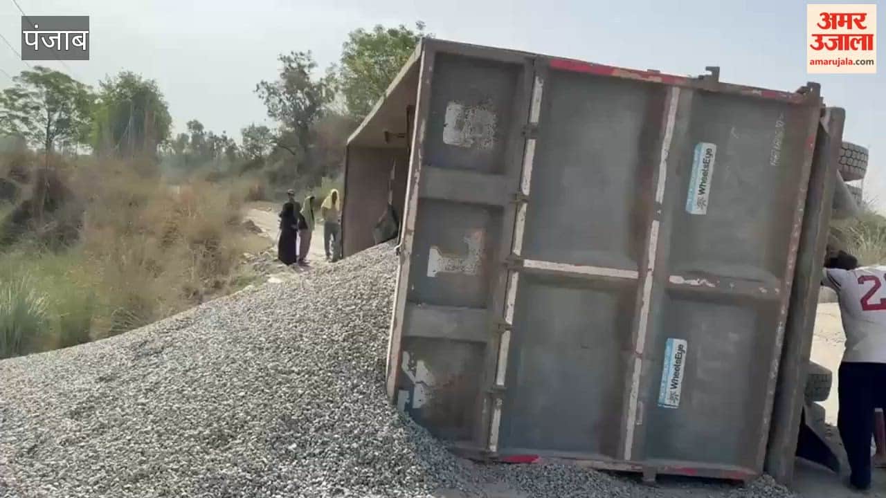 Gravel-laden truck overturns in Pathankot border area; driver dies on the spot.