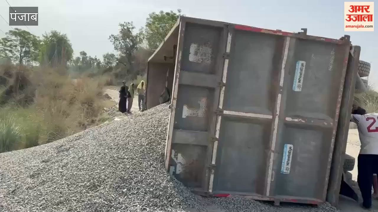 Gravel-laden truck overturns in Pathankot border area; driver dies on the spot.