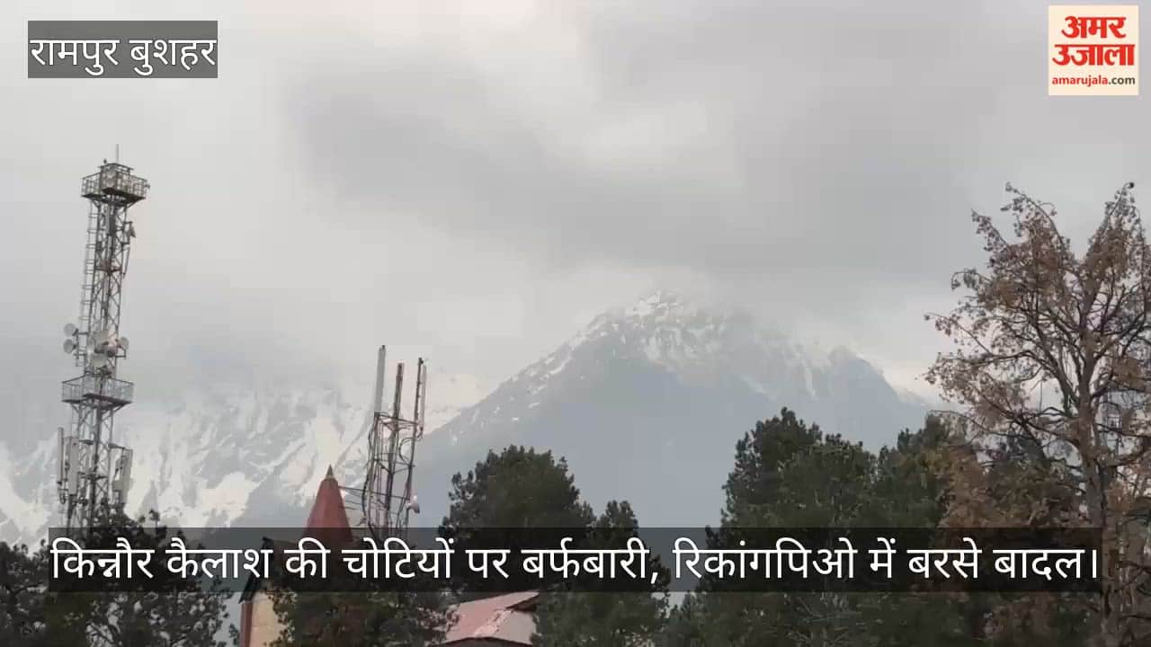 Snowfall on the Peaks of Kinnaur Kailash; Clouds Open Up in Reckong Peo