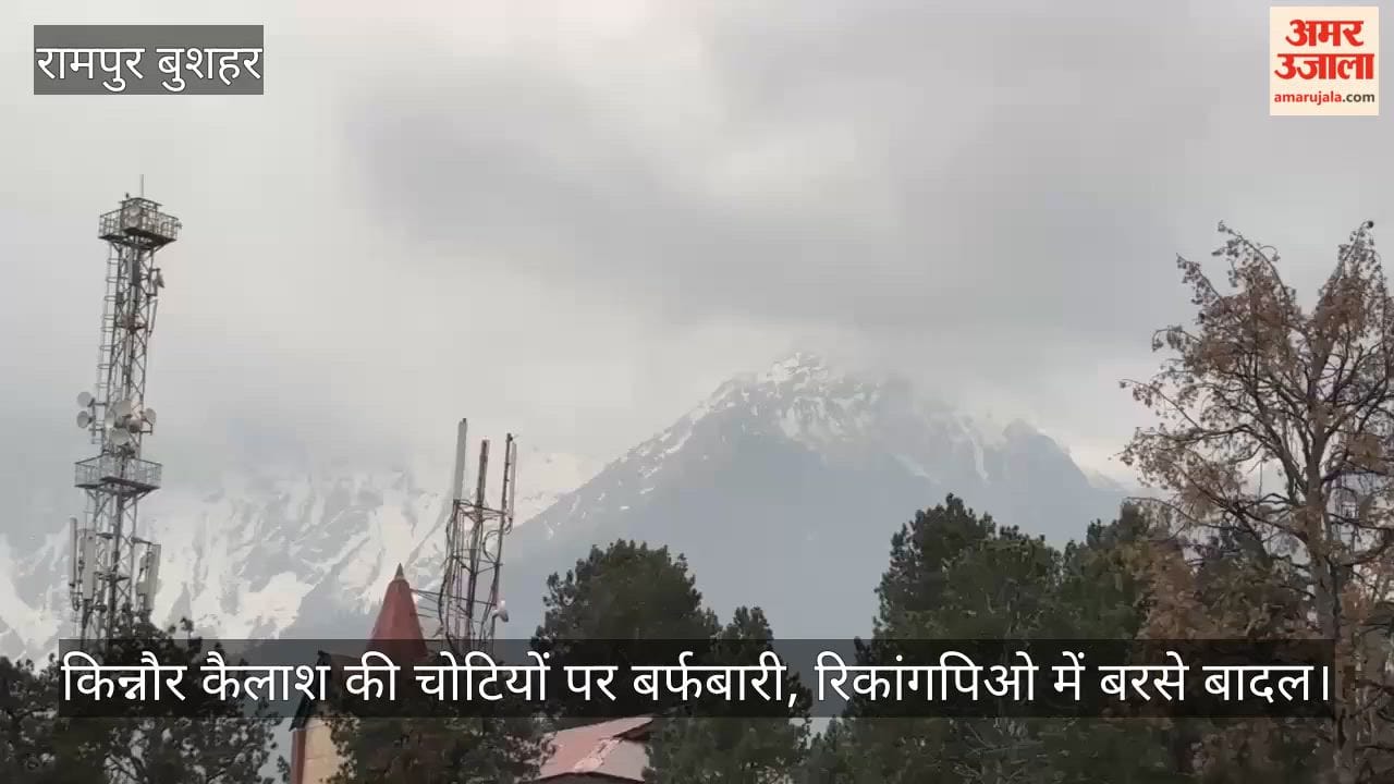 Snowfall on the Peaks of Kinnaur Kailash; Clouds Open Up in Reckong Peo
