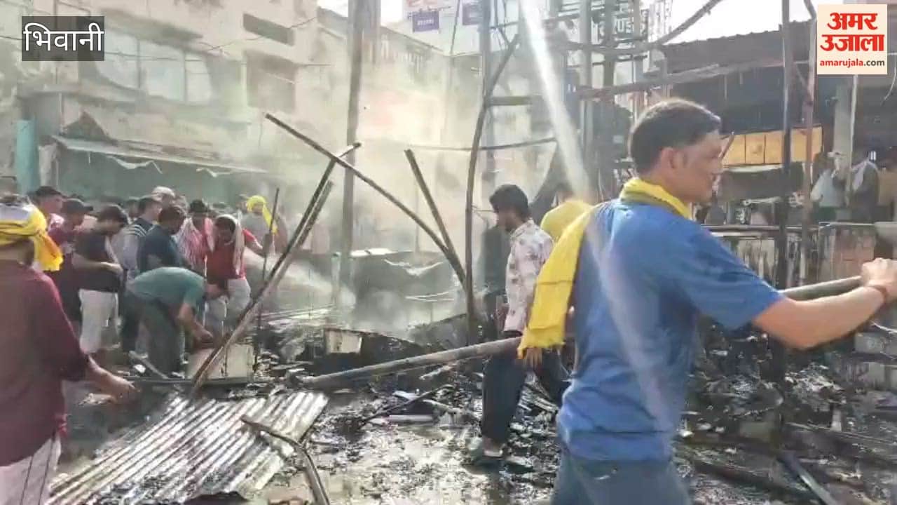 Three flower decorators' shops were reduced to ashes in a fire that broke out in an electric transformer in Bhiwani.