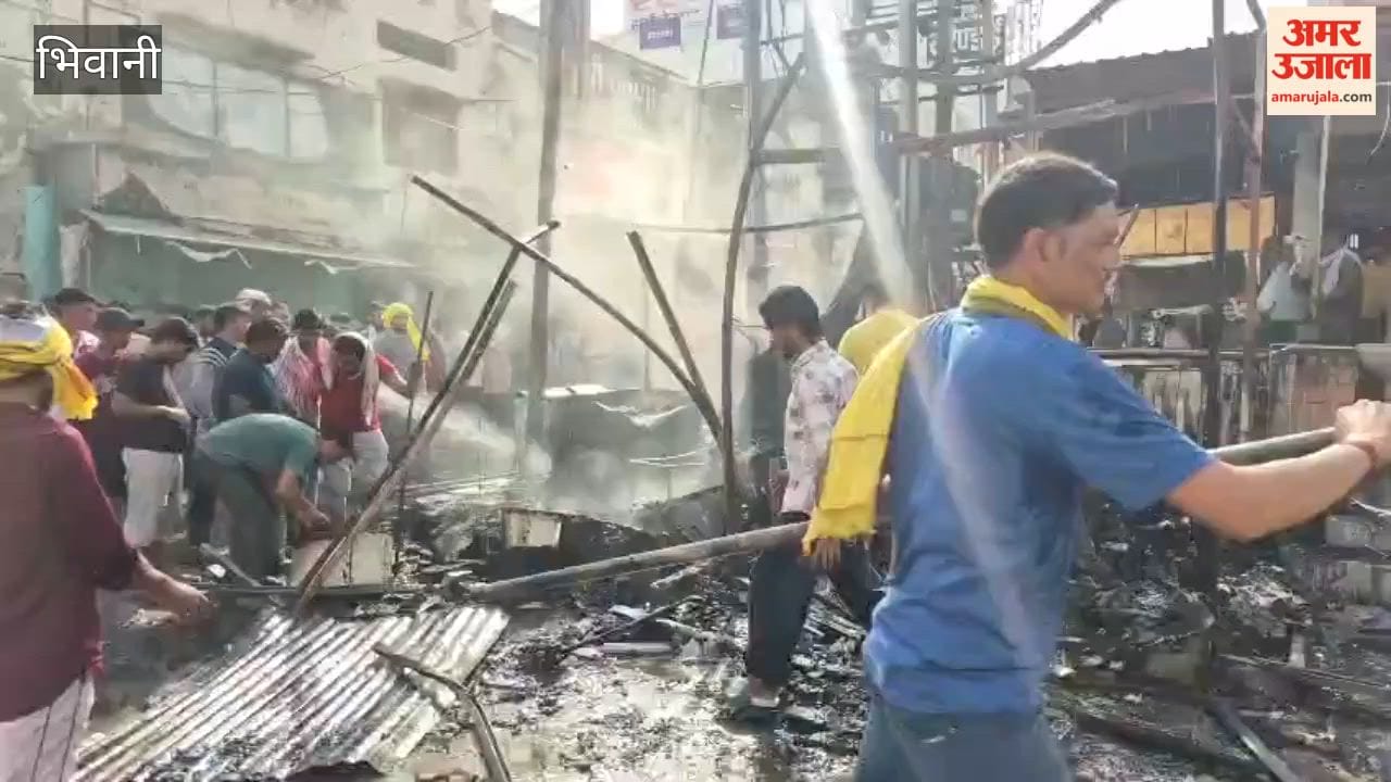 Three flower decorators' shops were reduced to ashes in a fire that broke out in an electric transformer in Bhiwani.