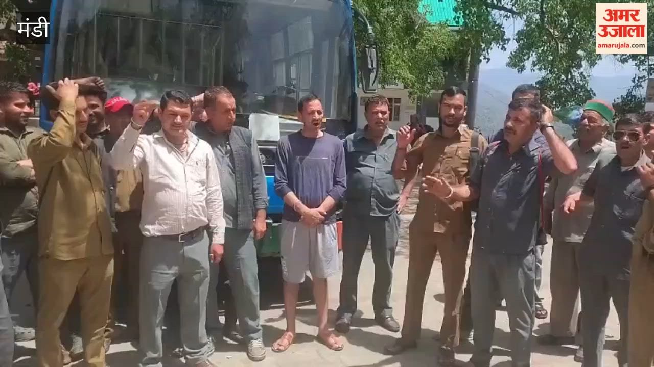 Mandi: HRTC operations grind to a halt in Karsog; loud sloganeering at the bus stand