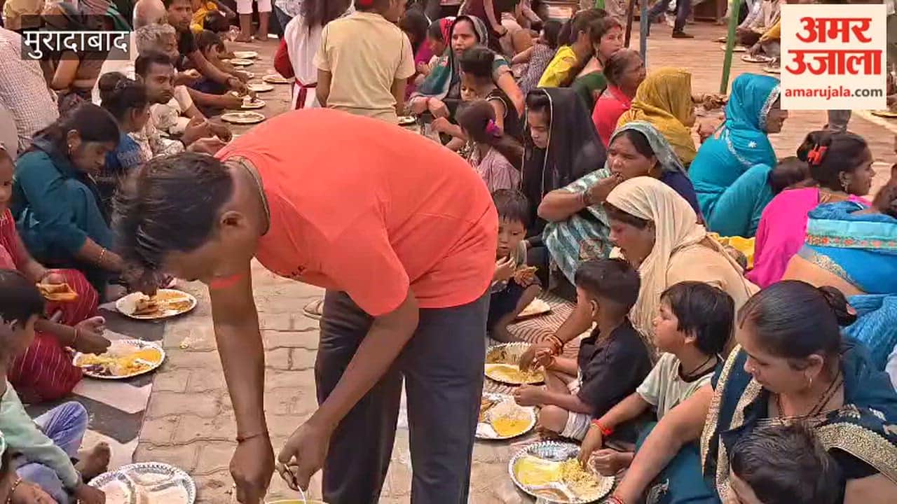 Devotees partook of the Prasad.