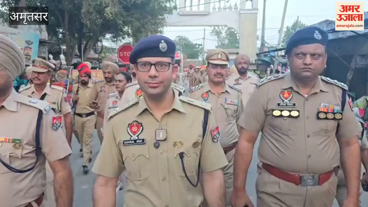 Amritsar Rural Police Conducts Flag March Ahead of Panchayat Elections