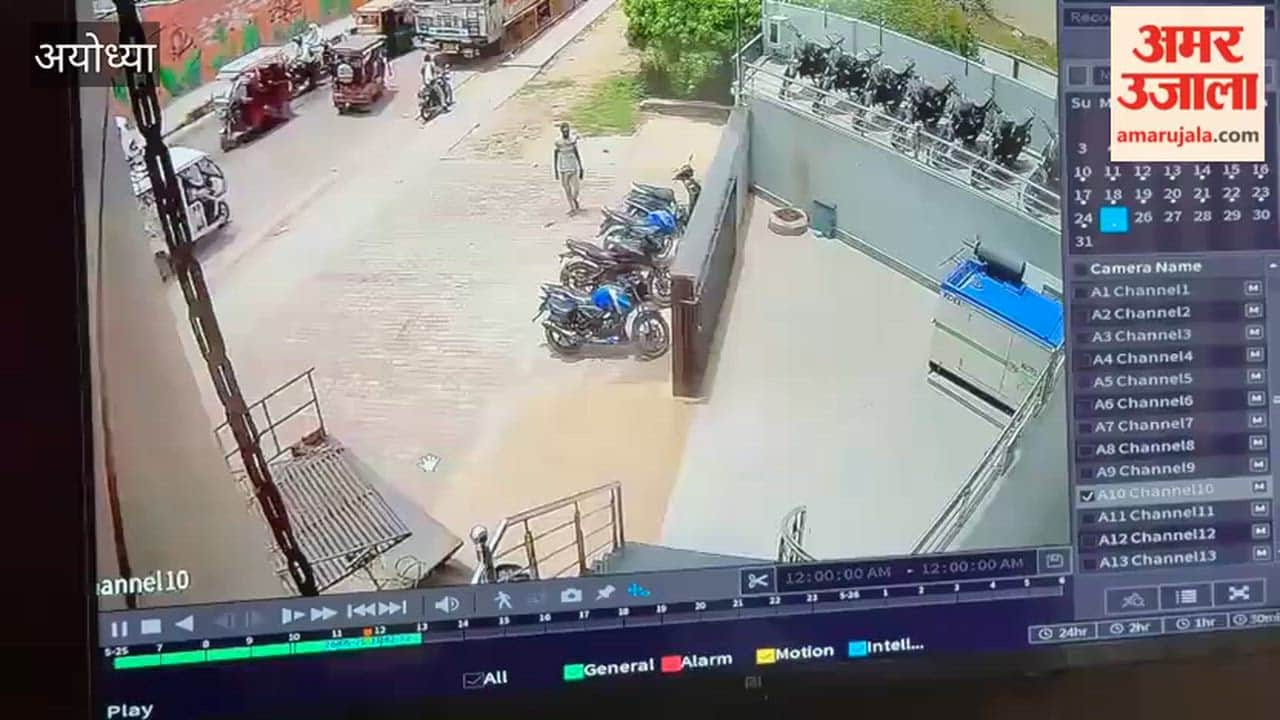 अयोध्या में दिनदहाड़े शोरूम कर्मचारी की बाइक चोरी, वारदात सीसीटीवी में कैद