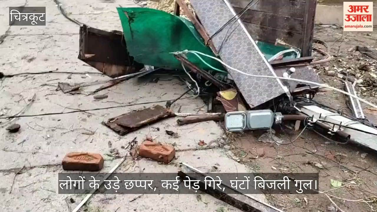 Storms Fury in Chitrakoot Roads Blocked Electric Poles Toppled Power Infrastructure Collapses