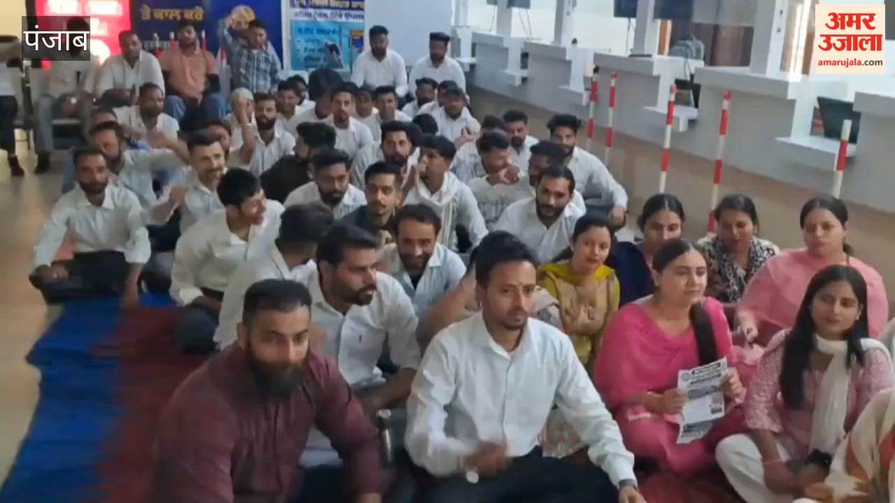 Employees of service centers in Pathankot went on strike.