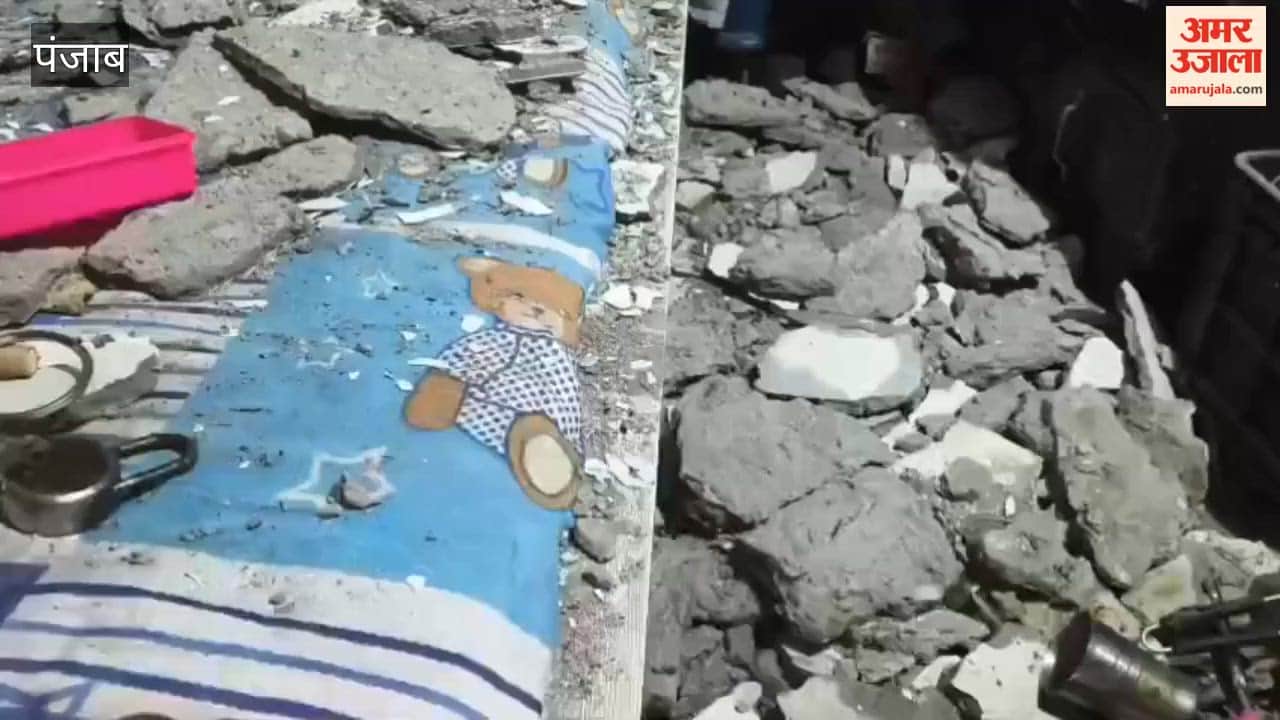 In Pathankot, debris from the roof of a dilapidated house collapsed onto a couple due to rain, leaving both injured.