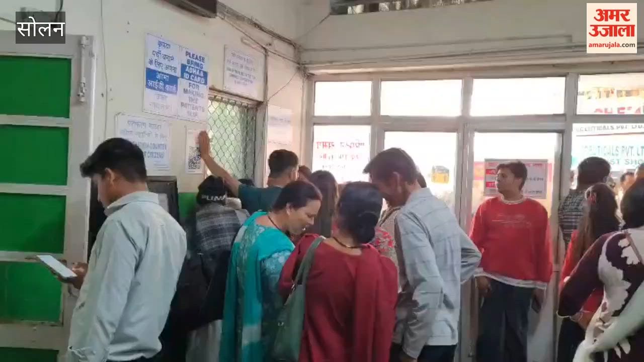 Solan: Long queues of patients stretch from the registration counter to the OPD at the Regional Hospital, Solan