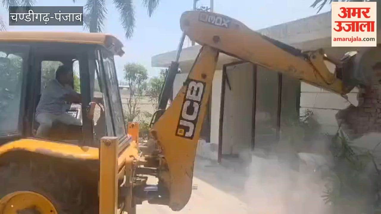 Bulldozer rolls over former Sarpanch Gurdeep Singh Rano's house in multi-crore drug racket case.