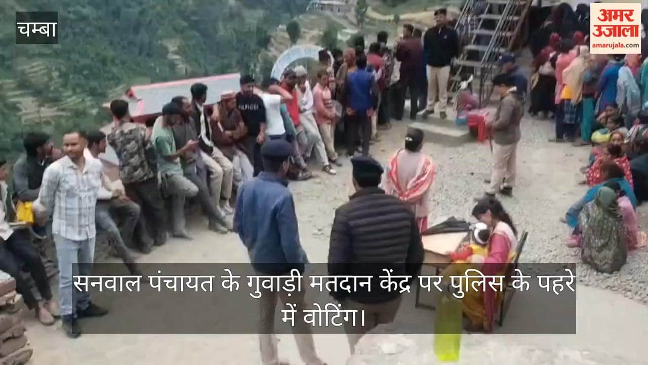 Voting Under Police Guard at Guwadi Polling Station in Sanwal Panchayat