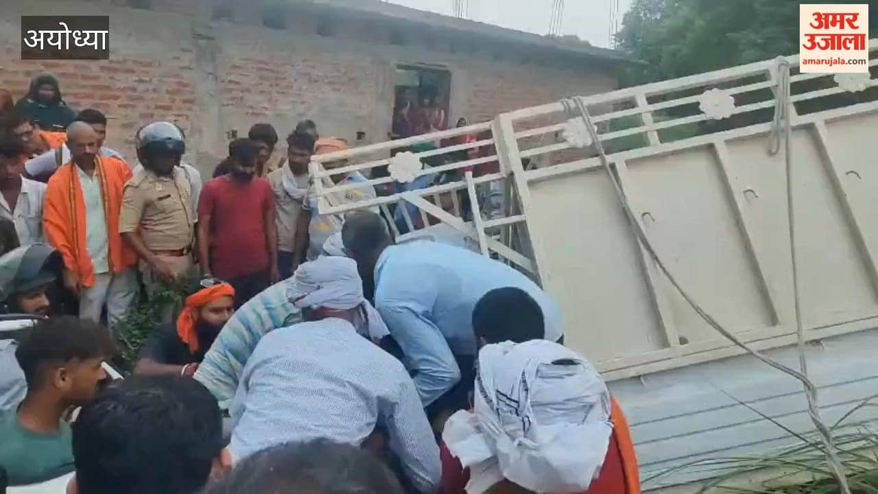 अयोध्या में पेड़ से टकराकर गड्ढे में घुसी पिकअप, चालक गंभीर घायल