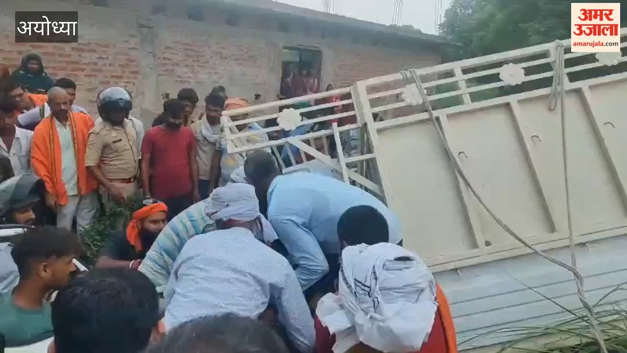 अयोध्या में पेड़ से टकराकर गड्ढे में घुसी पिकअप, चालक गंभीर घायल