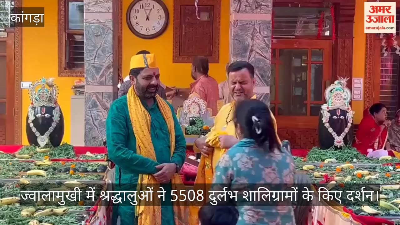 Devotees at Jwalamukhi Offered Darshan of 5,508 Rare Shaligrams.