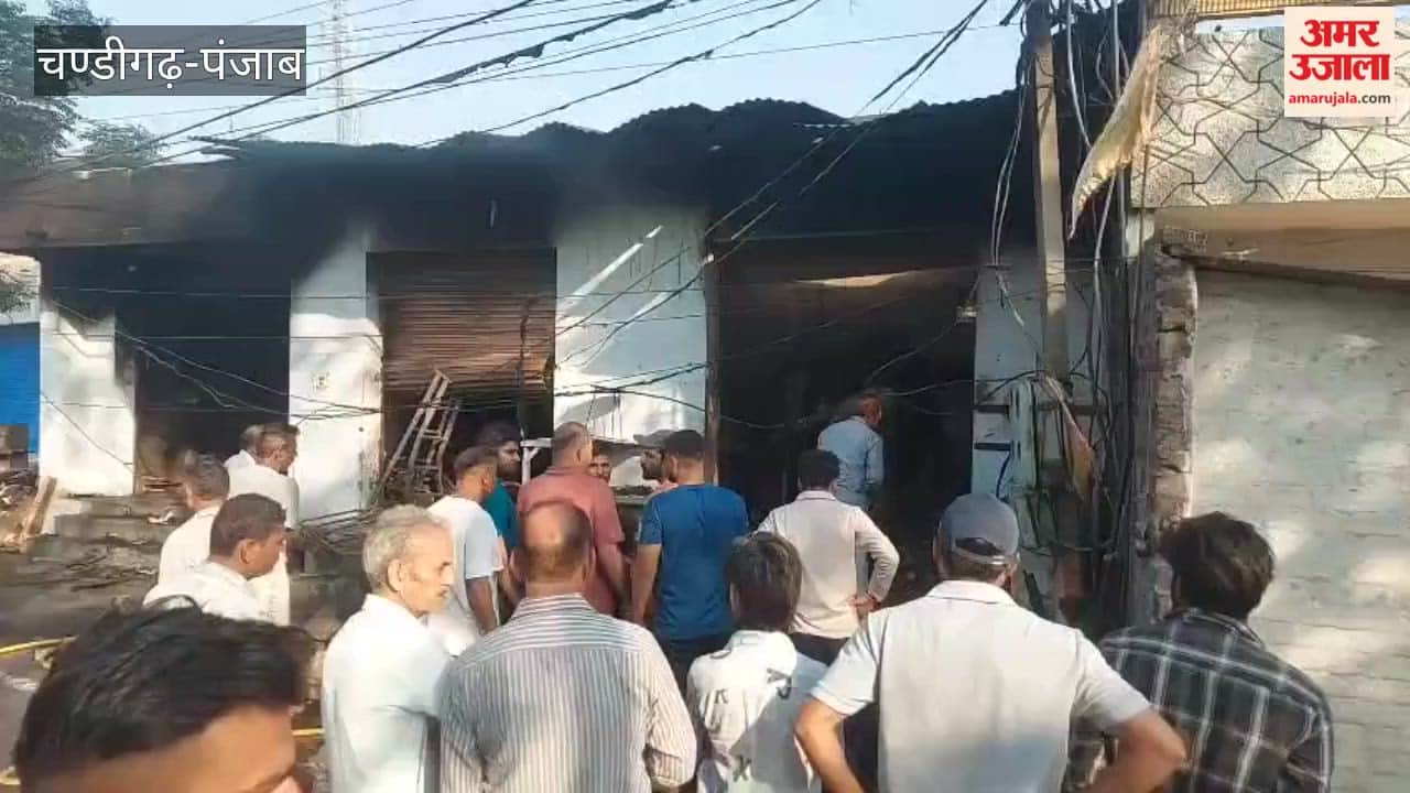 A massive fire broke out at three shops in Pathankot.
