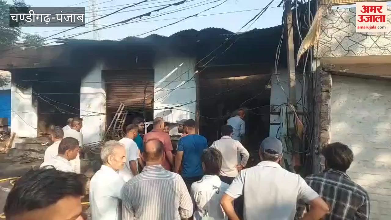 A massive fire broke out at three shops in Pathankot.