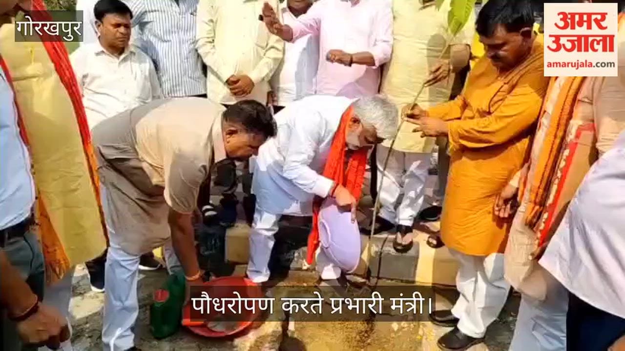 Minister in charge Swatantra Dev Singh planted trees, Mayor and MLA were present.