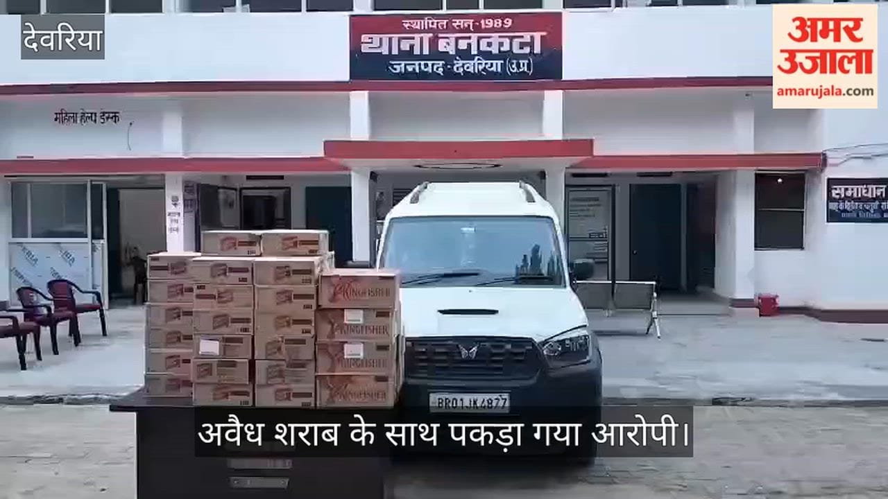 32 cases of English liquor and 6 cases of beer recovered from Scorpio, driver absconding