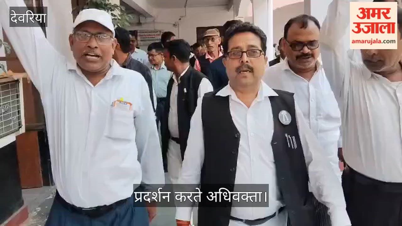 Lawyers, dissatisfied with the working style of the Tehsildar, staged a protest.