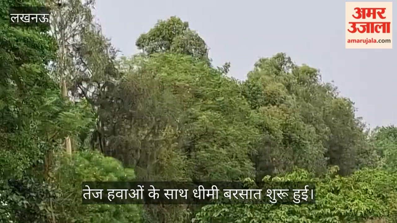 VIDEO: लखनऊ का बदला मौसम, तेज हवाओं के साथ धीमी बरसात शुरू हुई