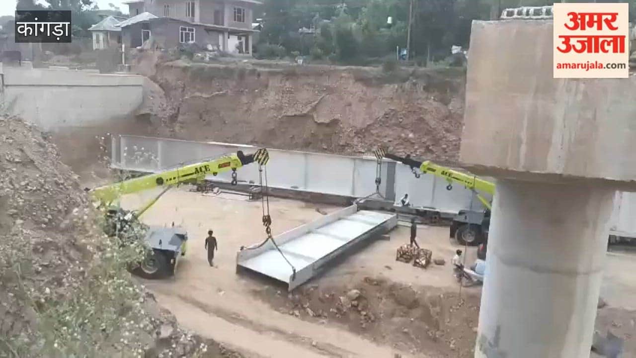 Kangra: Construction work on the Riyund Khad four-lane bridge is proceeding on a war footing
