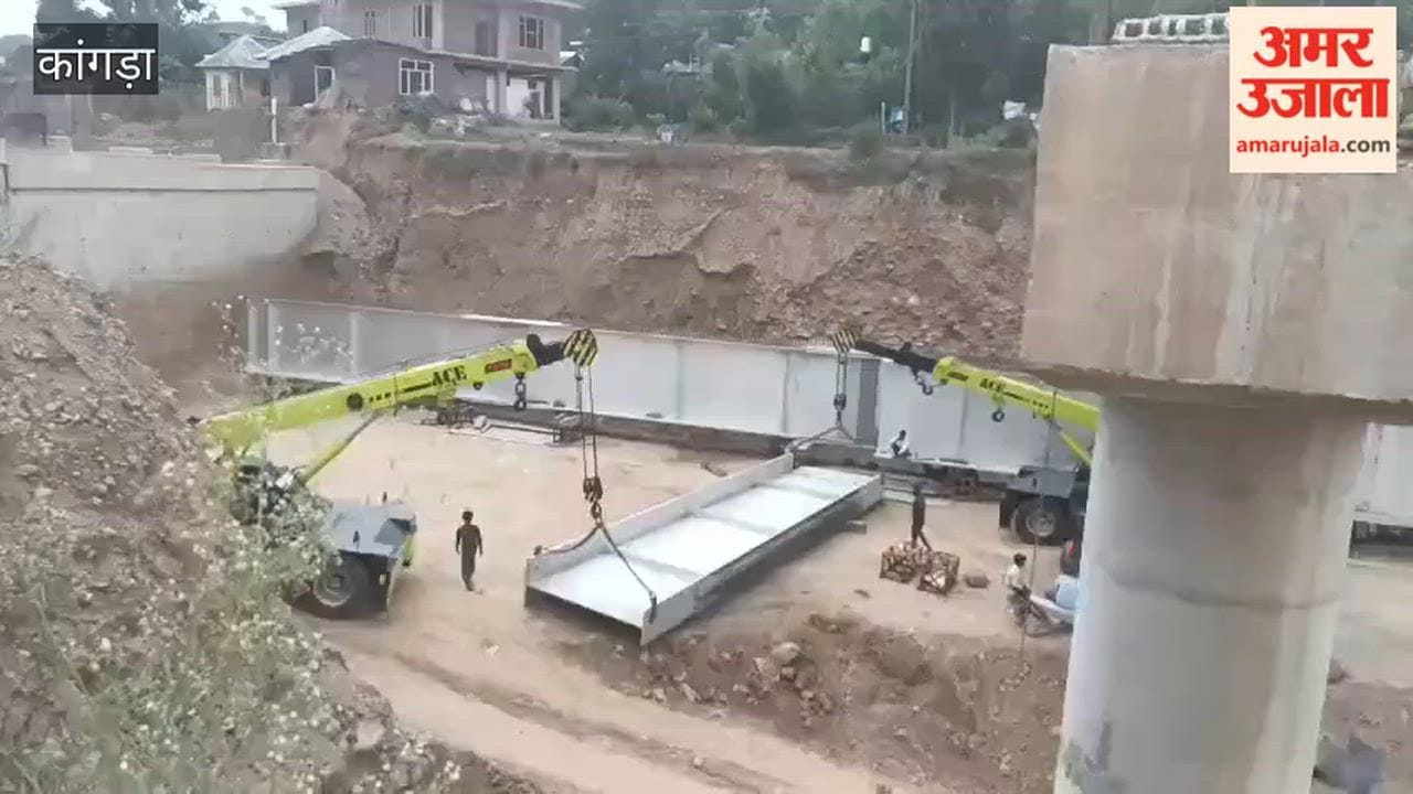Kangra: Construction work on the Riyund Khad four-lane bridge is proceeding on a war footing