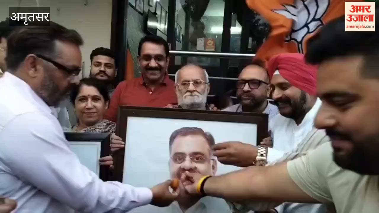 BJP workers enthusiastic over Tarun Chugh's nomination to the Rajya Sabha; celebrated the occasion.