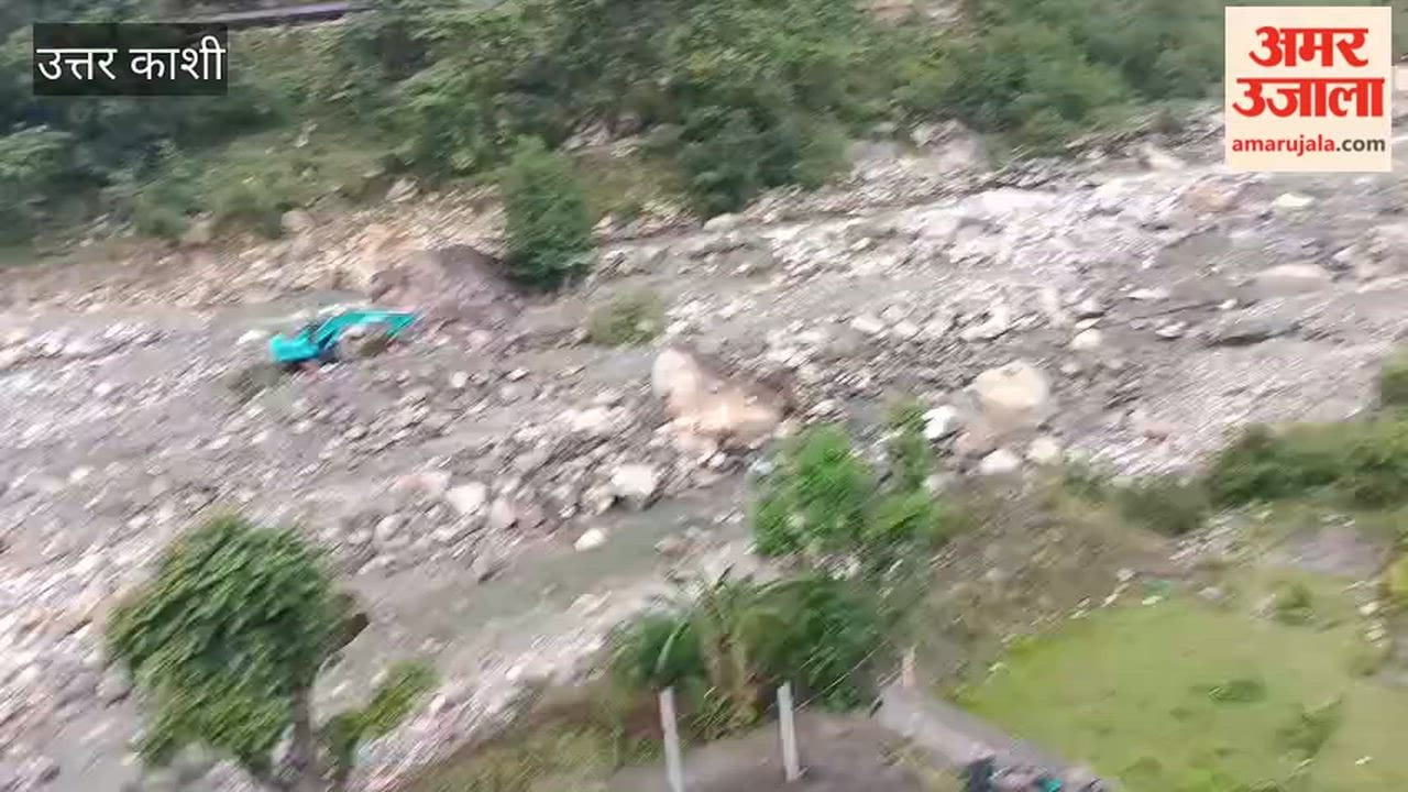 Yamunotri Highway Channelization of Yamuna River is being carried out in disaster-hit town of Kharadi