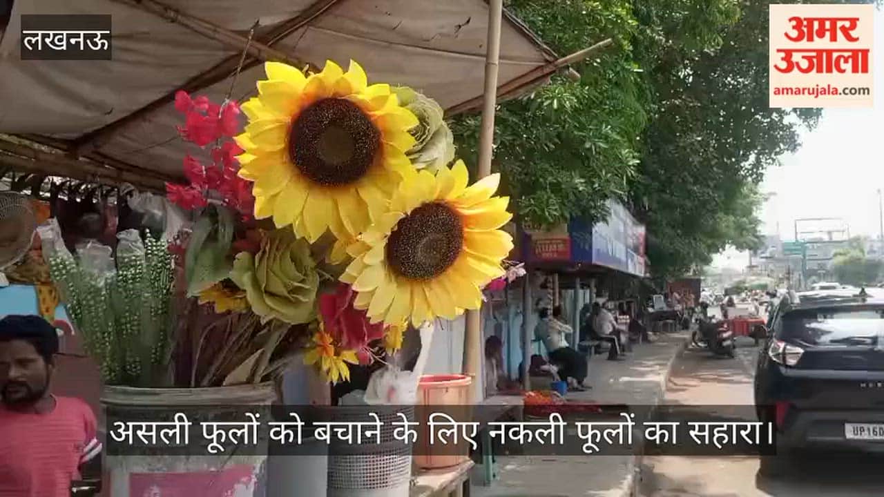 VIDEO: गर्मी का असर: लखनऊ में असली फूलों को बचाने के लिए नकली फूलों का सहारा