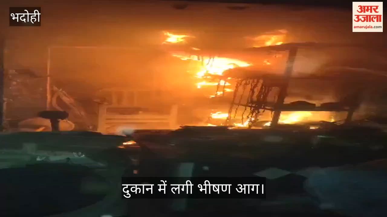 Massive fire breaks out at an electronics shop due to a spark from fireworks