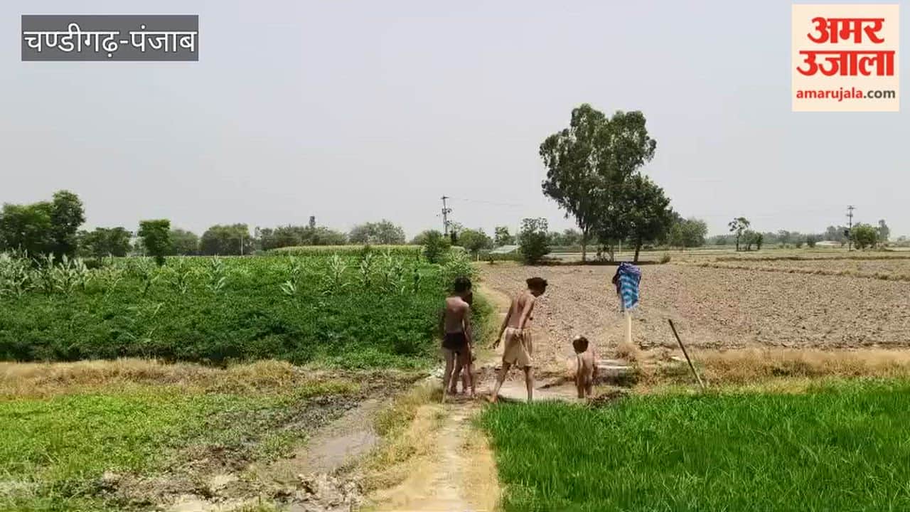Children in villages near the Hussainiwala border devised an ingenious way to get relief from the heat.