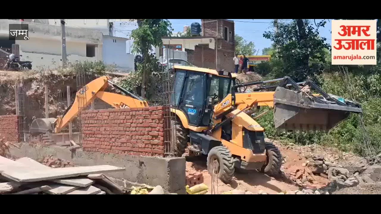Bulldozer used against illegal construction on government land in Samba.