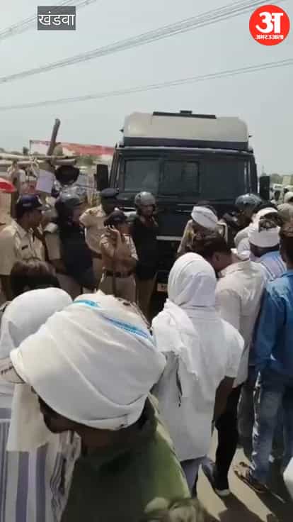 Protest and uproar over installation of tower in field of tribal widow woman farmer