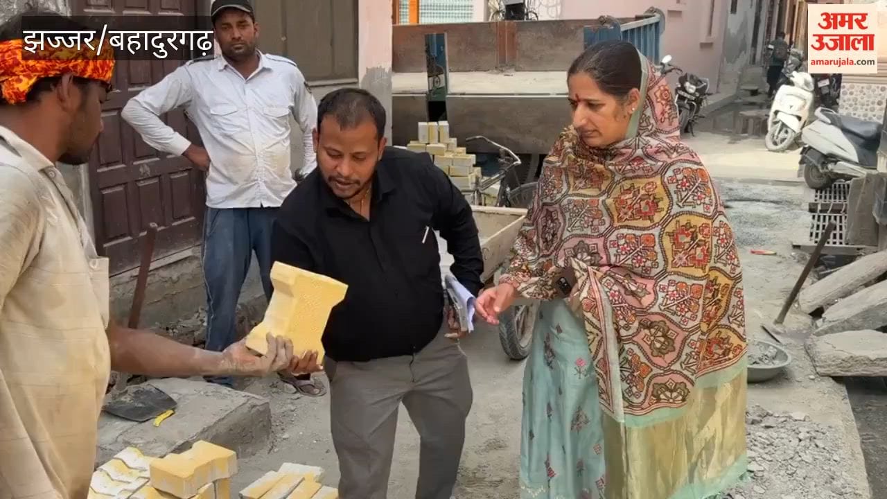 Streets in Bahadurgarh are being constructed using colorful interlocking tiles