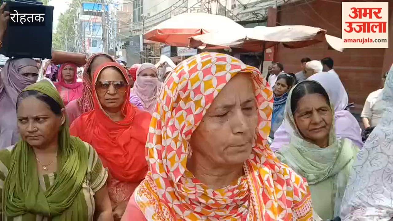 Anganwadi workers took out a march in Rohtak to press for their demands.