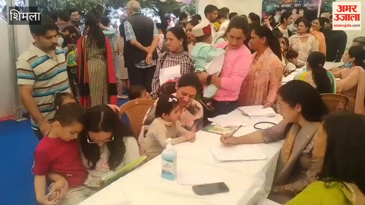 Shimla: A large crowd has gathered at Jhansi Park to participate in the Healthy Baby Competition