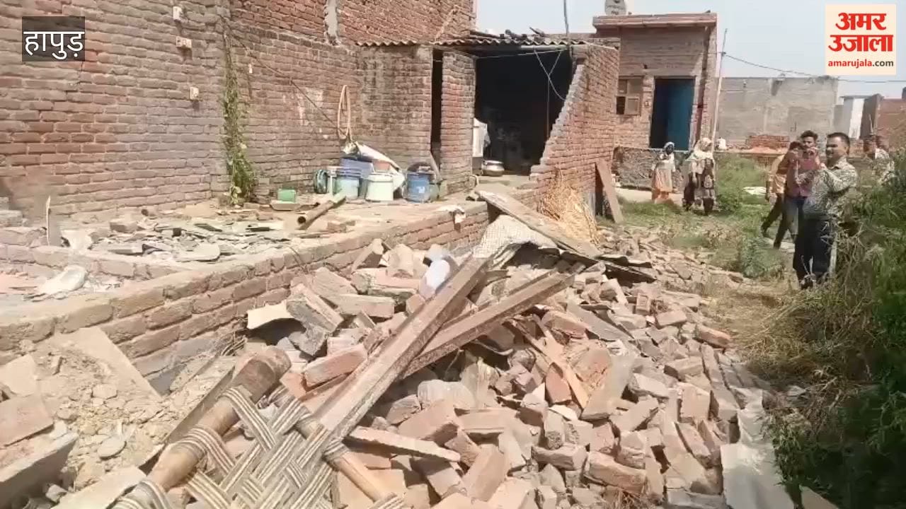 Dilapidated house collapses amidst storm in Hapur couple and two young children injured