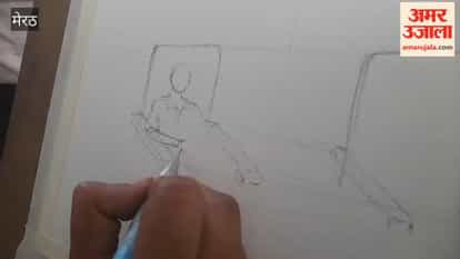 Meerut: Live painting created at Amar Ujala Foundation's blood donation camp.