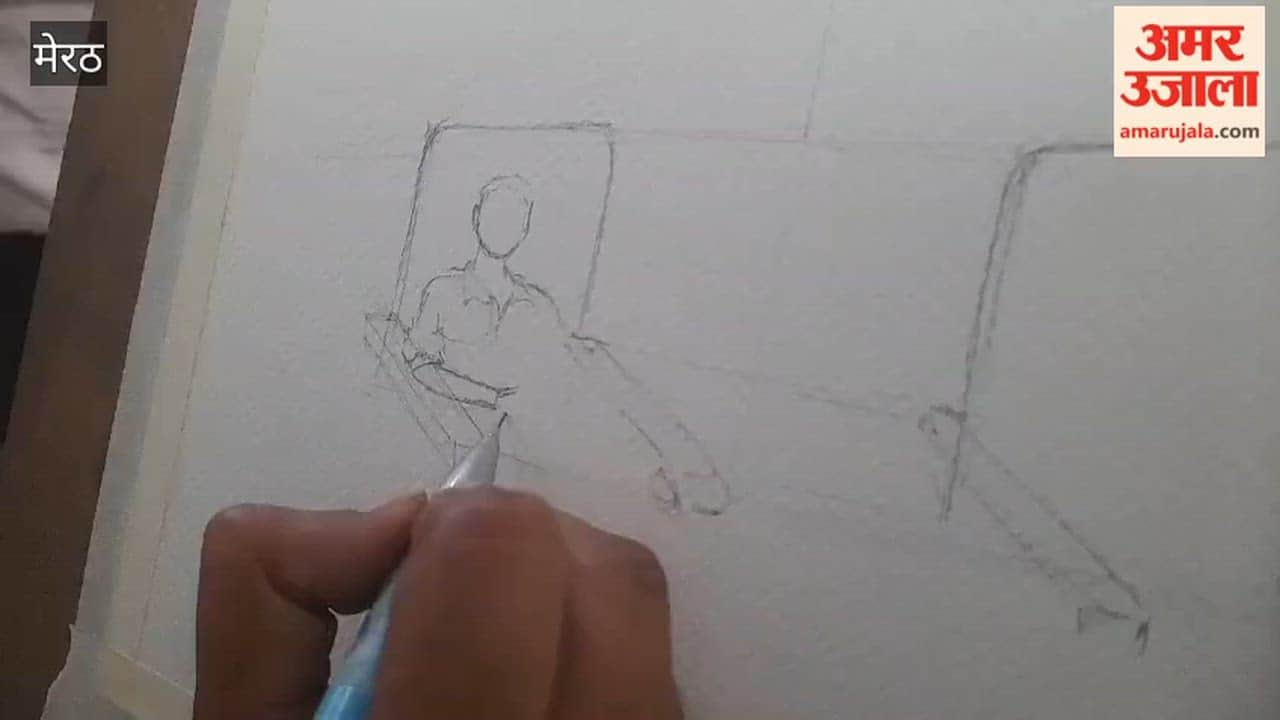 Meerut: Live painting created at Amar Ujala Foundation's blood donation camp.