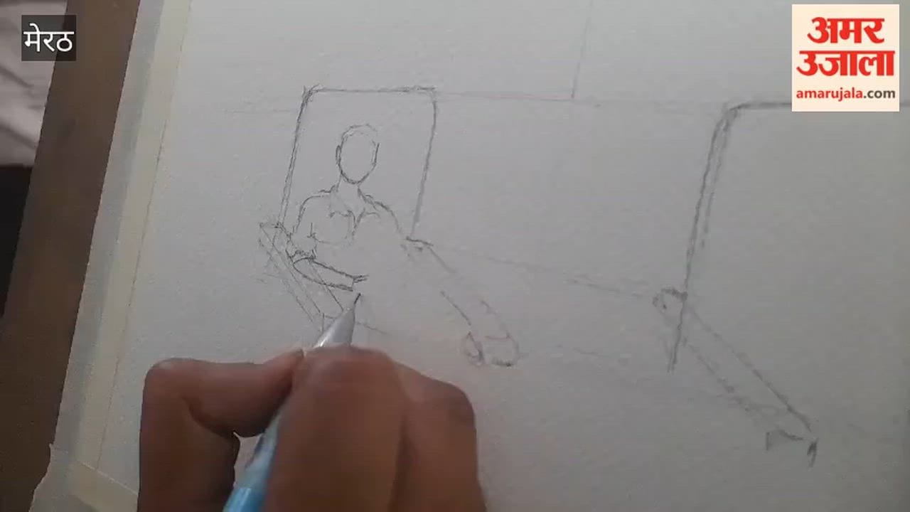 Meerut: Live painting created at Amar Ujala Foundation's blood donation camp.