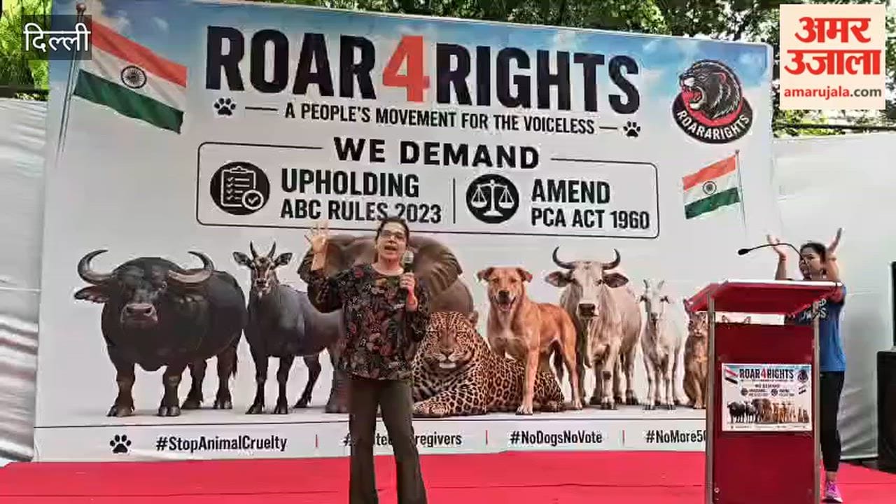 Animal lovers staged a protest regarding animals at Delhi's Jantar Mantar